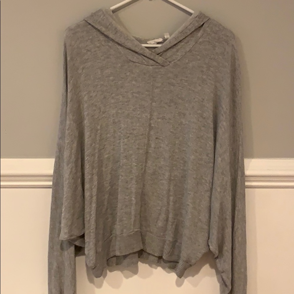 gray hoodie sweater size L